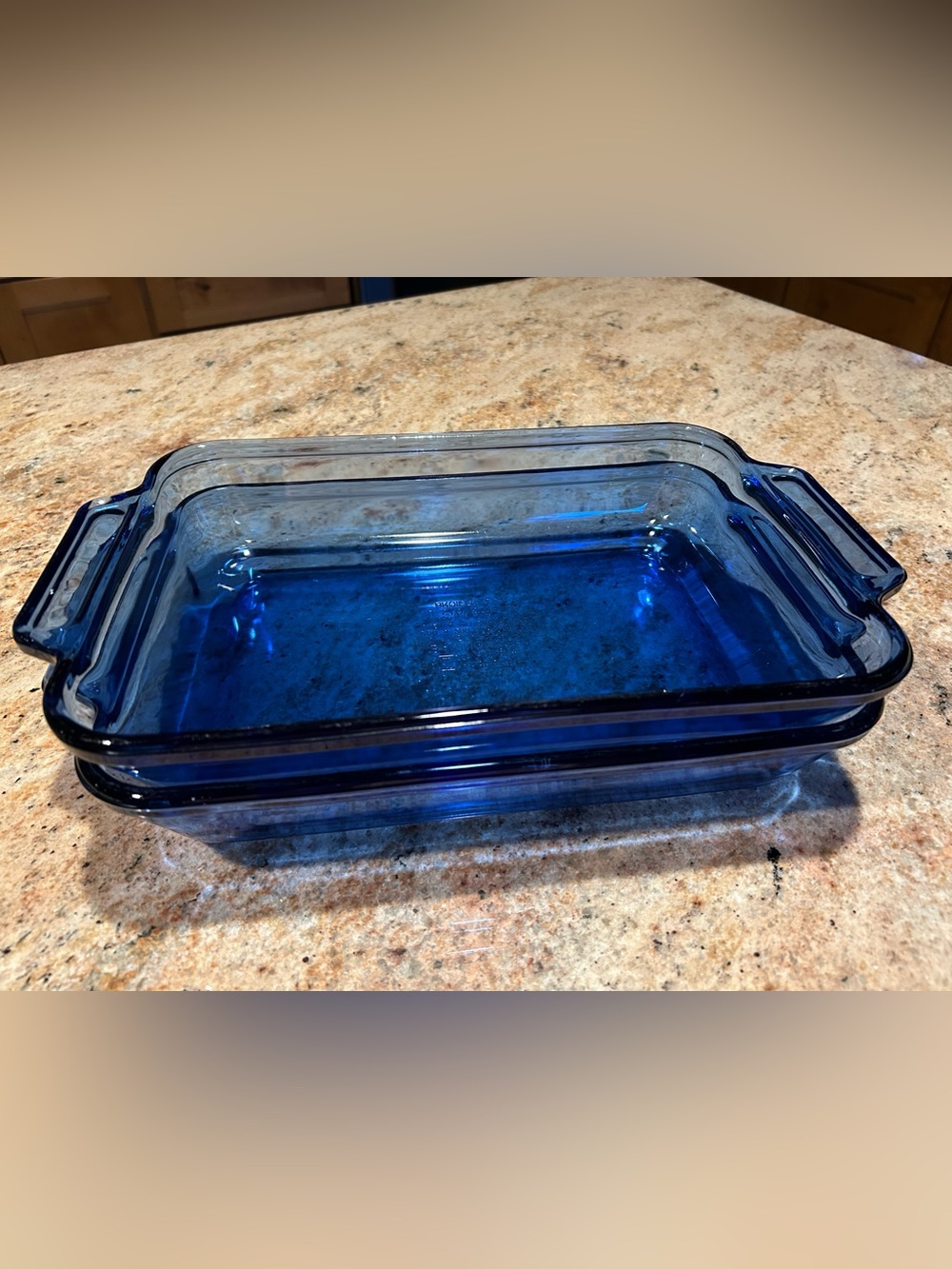 (2)Anchor Hocking Vintage Cobalt Blue Glass 8x11.5x2” Baking Dishes No Chips